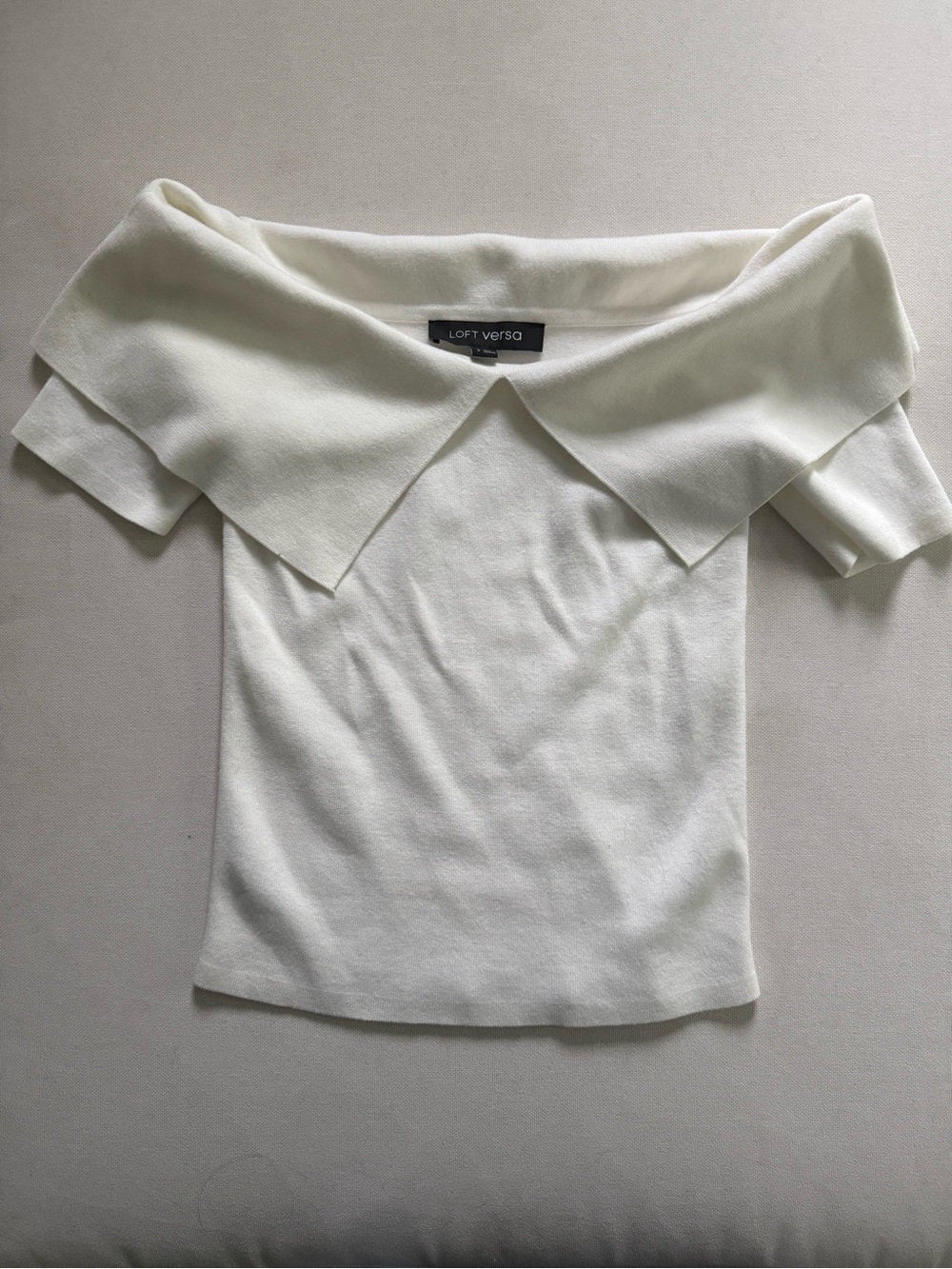NWT LOFT Off-the-Shoulder Cream Fold-Over Sweater